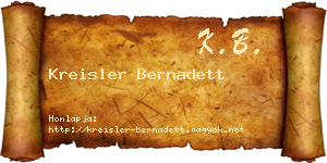Kreisler Bernadett névjegykártya